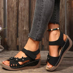 Floral Embellished Wedge Sandals