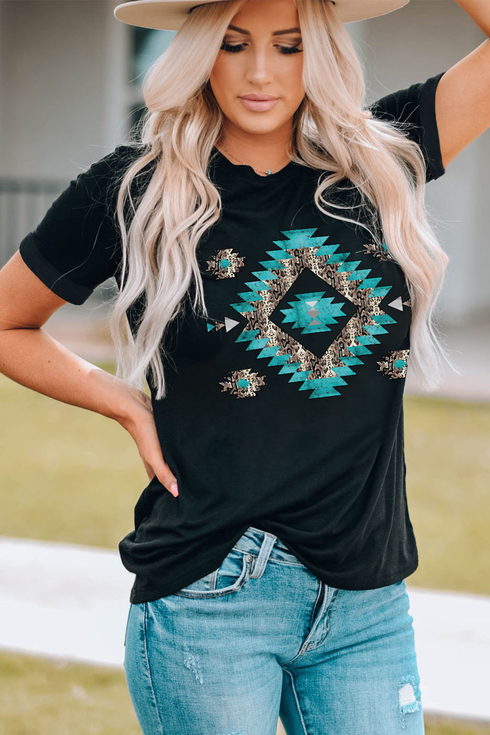 WesternPrinted Crewneck Graphic Tee