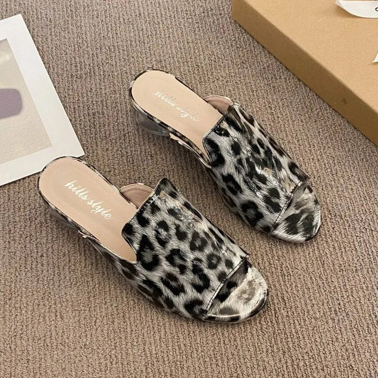 Leopard Open Toe Sandals