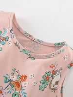Children's Sleeveless Floral Animal Print Casual Dress