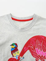 Children's Colorful Birds Print Crew Neck T-Shirt