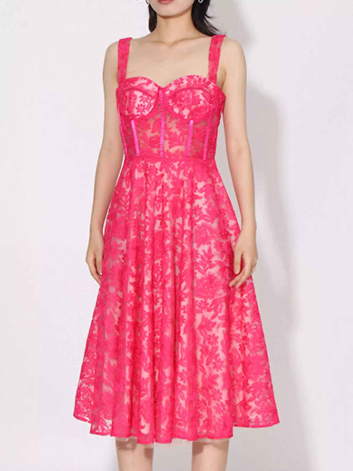 Lace Sweetheart Neck Cami Dress