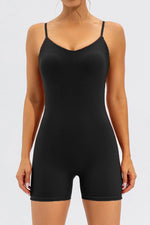 Spaghetti Strap Round Neck Romper - Ladyez