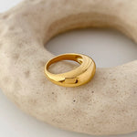 18K Gold Plated Polished Dome Ring - Ladyez