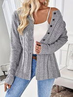 Cable Knit Button Up Cardigan