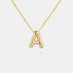 Gold-Plated Bubble Initial Necklace