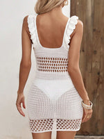 Ruffled Openwork Sleeveless Cover-Up Dress - Ladyez