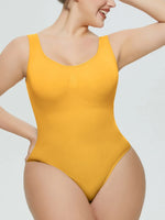 Scoop Neck Wide Strap Shaping Bodysuit - Ladyez