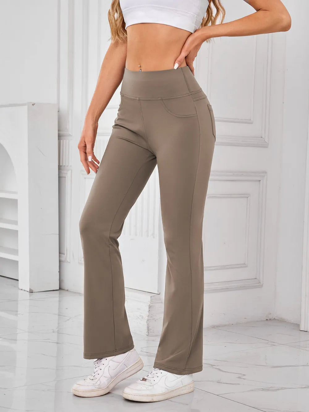Lovelet High Waist Active Pants with Pockets - Ladyez