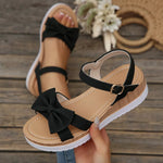 Bow Open Toe Wedge Sandals