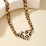 Leopard Heart Chain Necklace