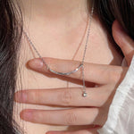 925 Sterling Silver Bar Chain Adjustable Necklace