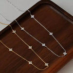 925 Sterling Silver Clover Charm Necklace