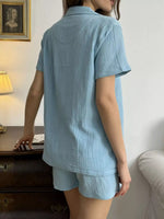 Button Up Short Sleeve Shirt and Shorts Set
