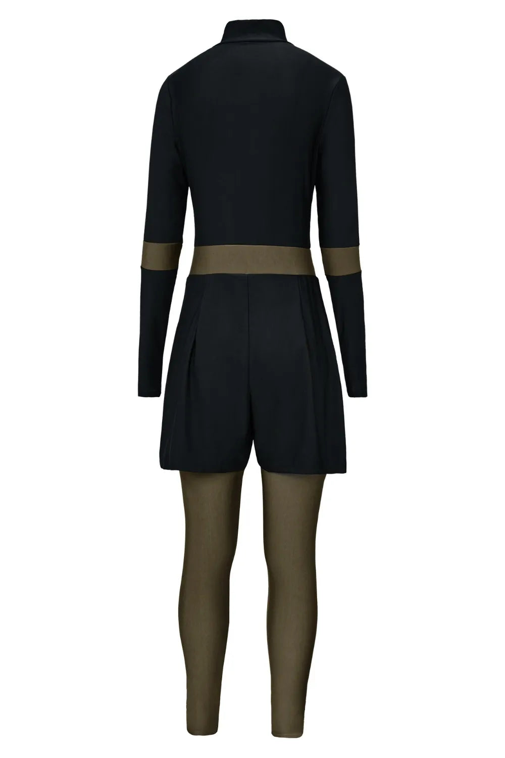 Zip Up Long Sleeve One-Piece Swimwear - Ladyez