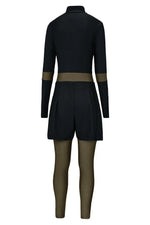 Zip Up Long Sleeve One-Piece Swimwear - Ladyez