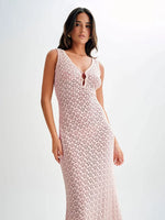 Openwork Sleeveless Maxi Dress