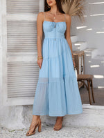 Devine Smocked Tiered Maxi Cami Dress - Ladyez
