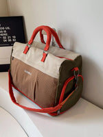 Plaid Travel Bag with Detachable Strap