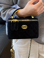 Quilted Top Handle Crossbody Bag