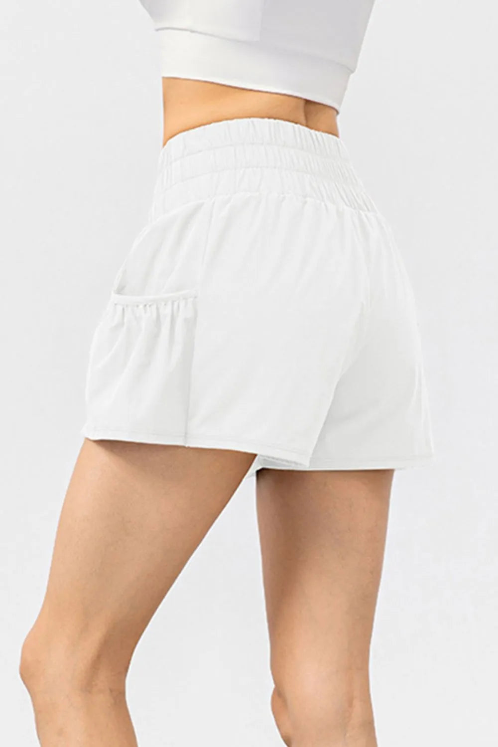 Elastic Waist Pocketed Active Shorts - Ladyez