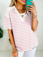 Striped Short Sleeve Casual T-Shirt