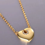 Moissanite 925 Sterling Silver Heart Necklace - Ladyez