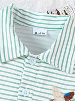 Children's Striped Embroidered Duck Polo