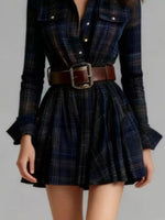 Button Front Long Sleeve Shirt Dress