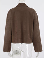 Zip-Up Dropped Shoulder Jacket