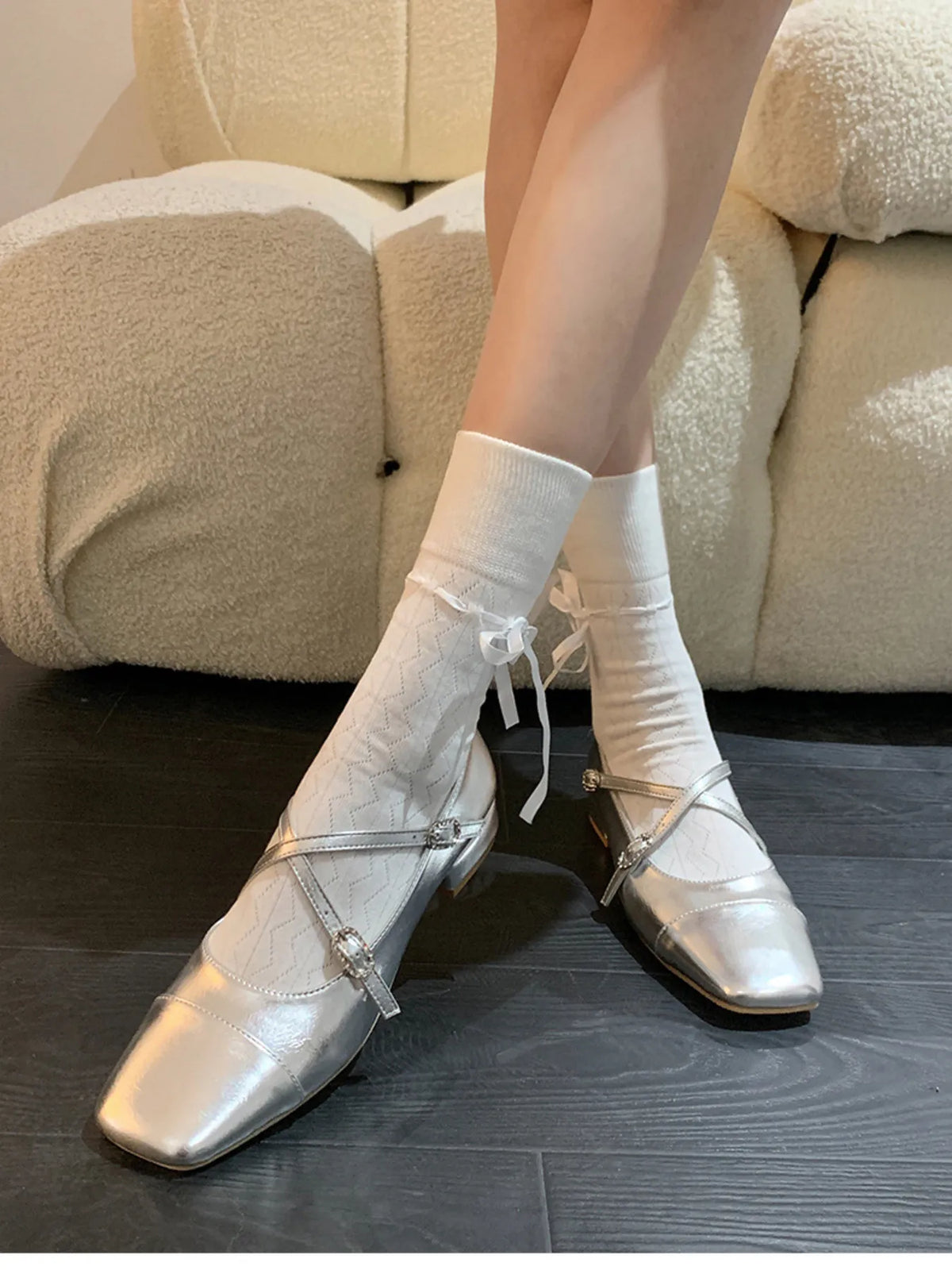Square Toe Block Heels Mary Jane Shoes - Ladyez