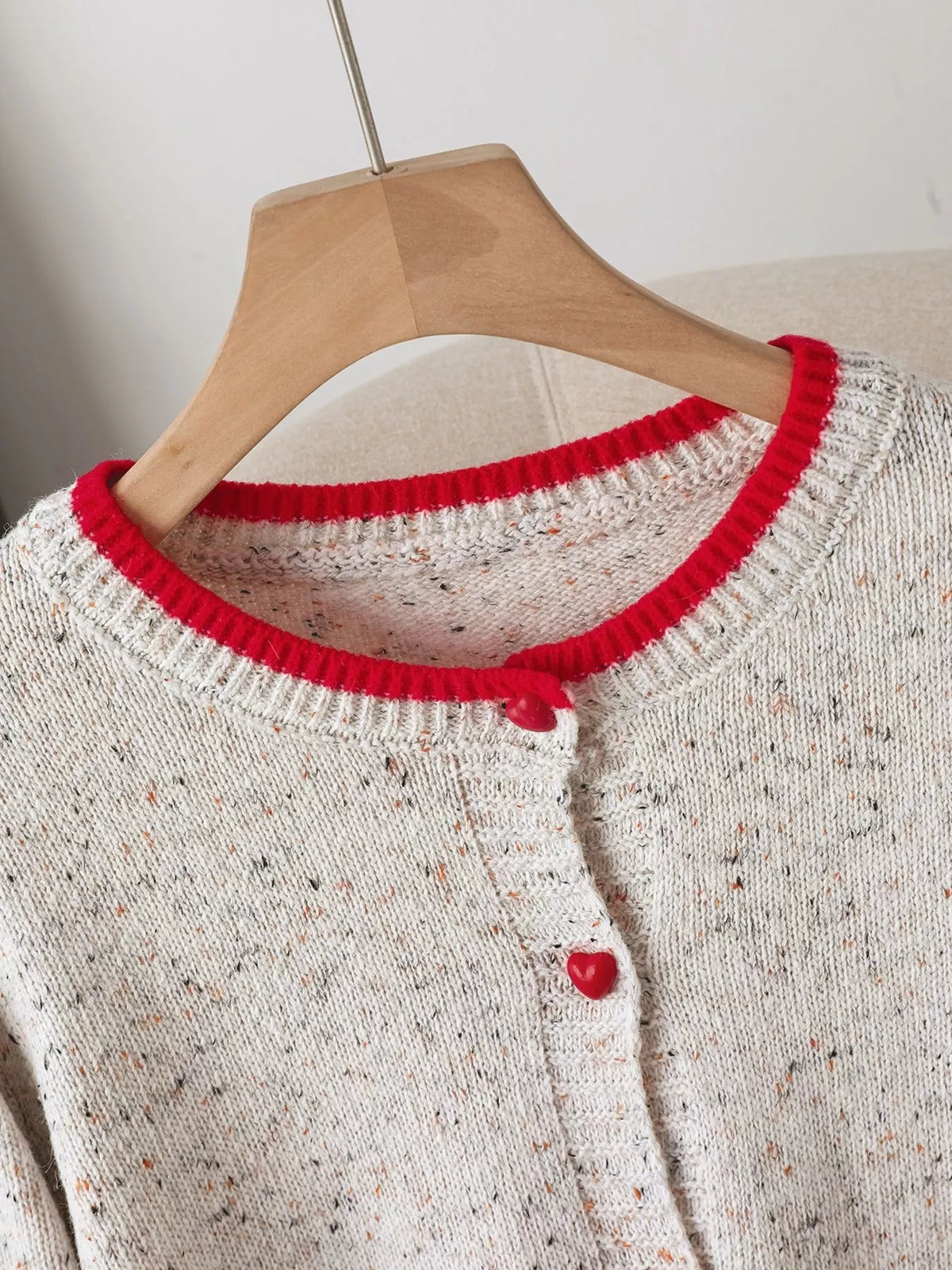Contrast Trim Button Up Cardigan