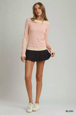 Umgee Layered Twofer Long Sleeve Top