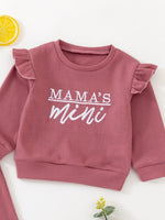 Children's Letter Ruffled Trim Top and Pants Set
