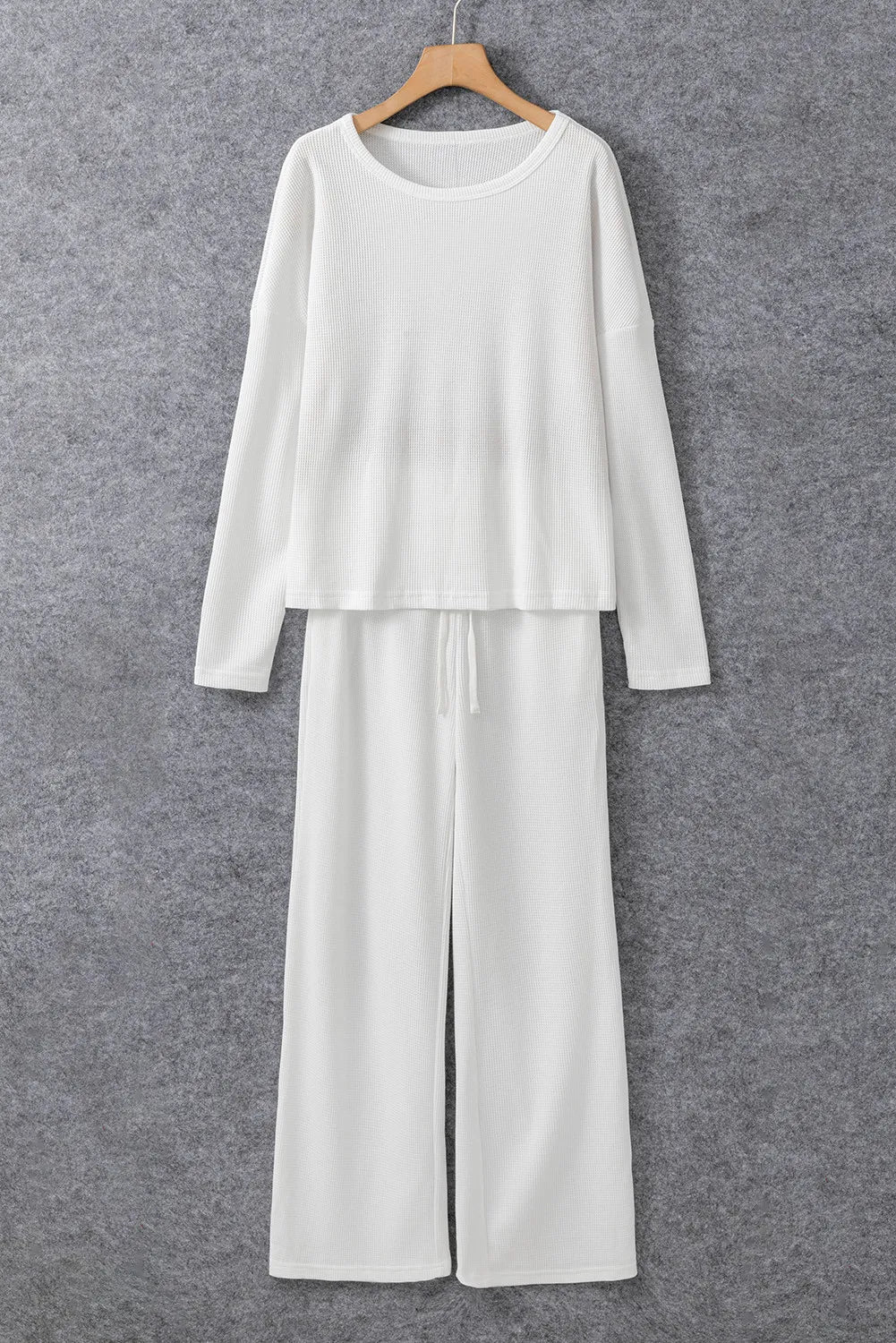 Round Neck Long Sleeve Top and Drawstring Pants Lounge Set - Ladyez