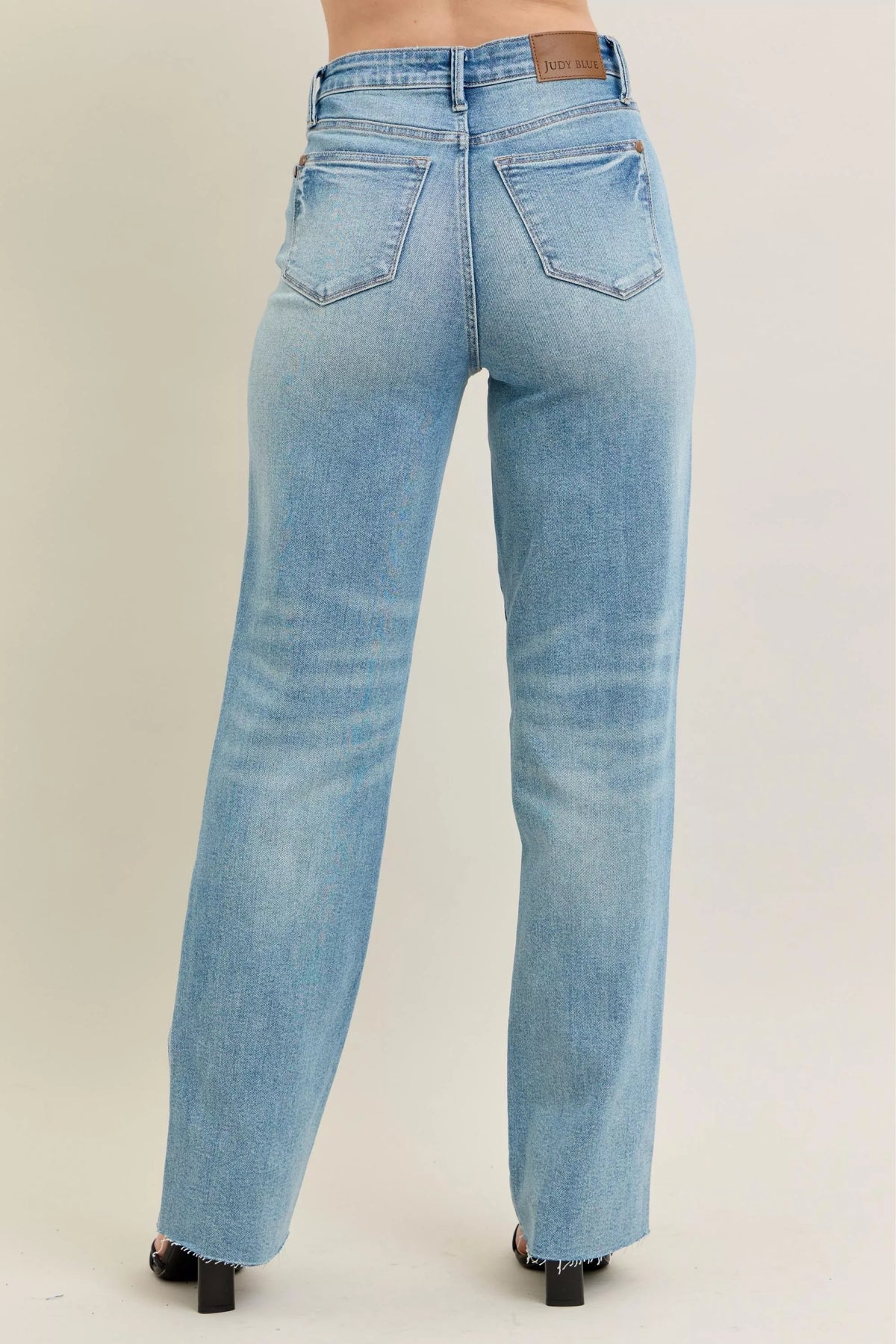 Judy Blue Full Size High WaistRigid Magic Star Shaped Destroy 90's Straight Jeans Plus Size
