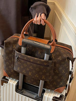 Patterned Leather Trim Crossbody Bag
