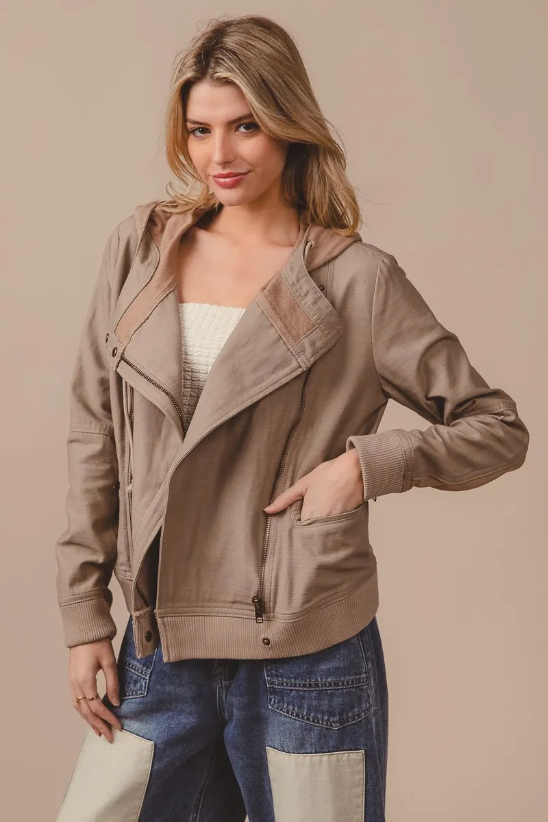 BiBi Textured Woven Rider Jacket