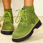 Round Toe Lace Up Boots