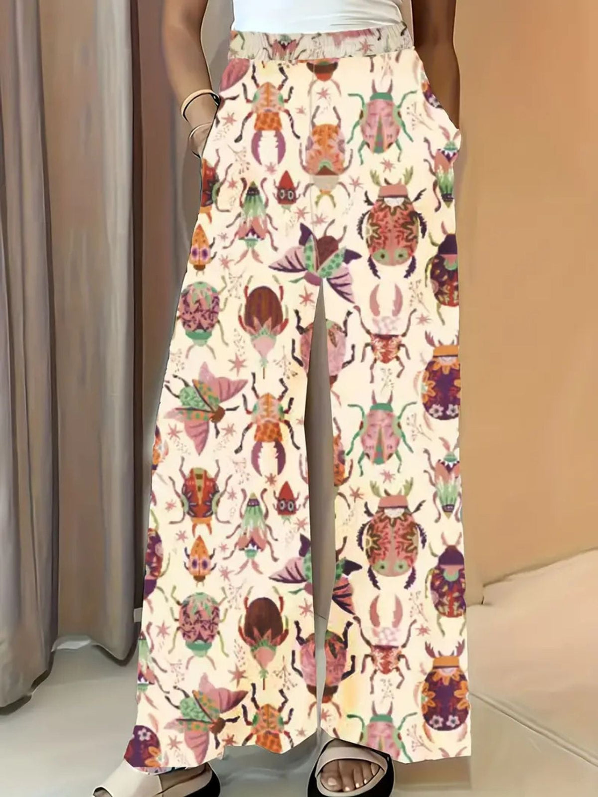 Printed Wide Leg Pants
