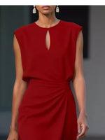 Ruched Waist Sleeveless Dress