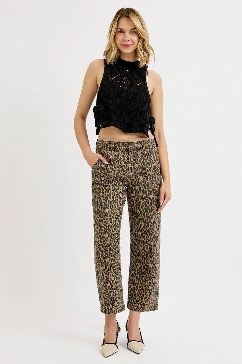 RISEN Full Size Mid Rise Crop Relaxed Jeans Plus Size - Ladyez