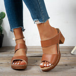 Open Toe Block Heels Sandals