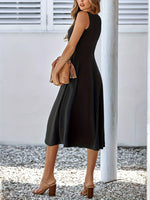 Sleeveless A-Line Midi Dress