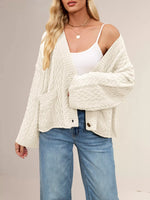 Cable Knit Button-Down Cardigan