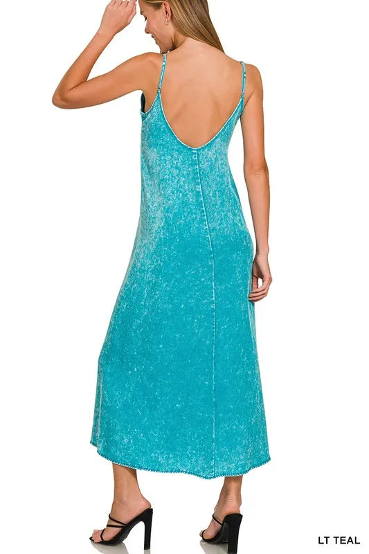 Zenana Tencel Mineral Washed Maxi Dress