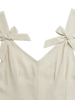 Bowknot Strap Pleated Detail Romper
