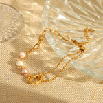 18K Gold-Plated Heart Pearl Bracelet