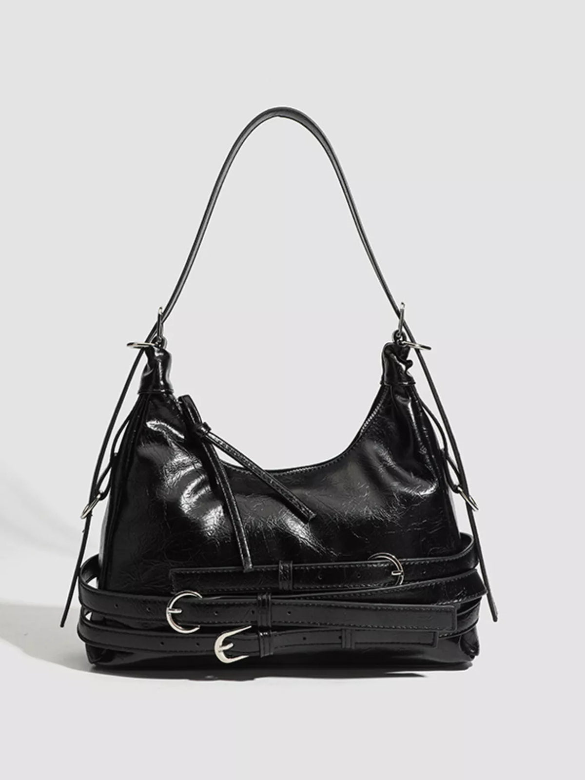 Buckled Strap Shoulder Bag