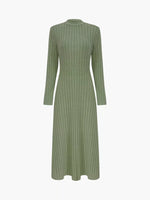 Ribbed Knit Long Sleeve Midi Dress